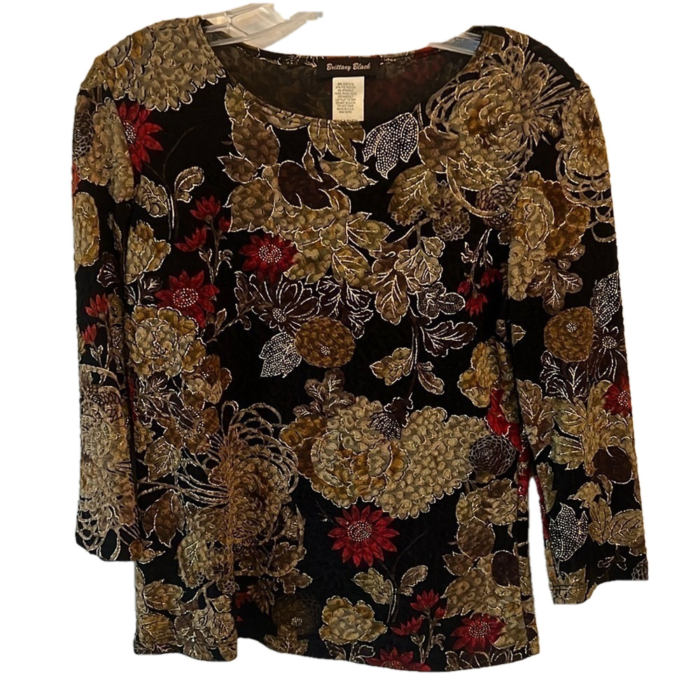 BRITTANY BLACK Women’s Small Pullover 3/4 sleeve Top
